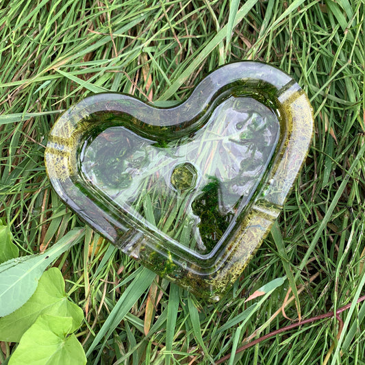 LivTray with Crystal Ring Holder - Mossy Heart